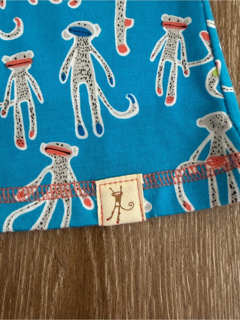 Munki Munki Pajama Set Novelty Monkey Print Blue Coral Size Medium - Picture 5 of 13
